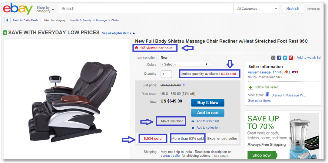 ebay social proof ecommerce for high conversion rate