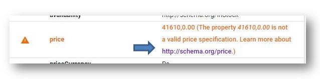 How to use Schema Markup on your ecommerce website - google Structured Data Testing Tool run error and warning