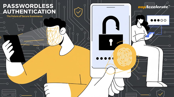 Passwordless authentication with fingerprint and face scan on mobile device